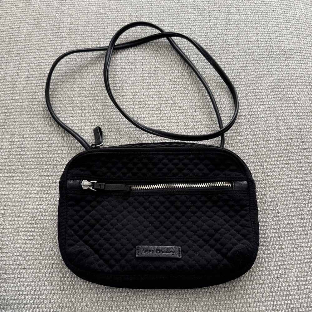 Vera Bradley black quilted crossbody bag